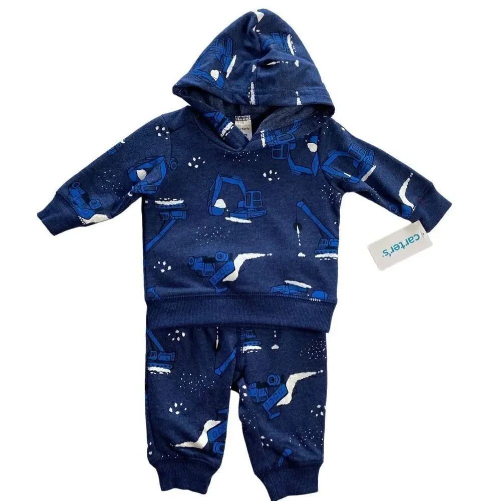 CARTER’S BABY BOY 3M Construction Fleece Top and Bottoms Set
